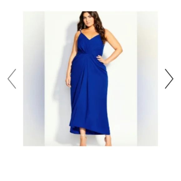 City Chic Maxi Luciana Electric Blue NWT Size S/16W - Picture 2 of 8
